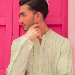 Pistachio Green Kurta Shalwar - Image 2
